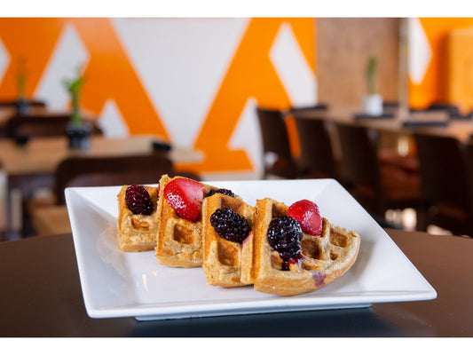 Oat-flax Waffle Fruit Sauce